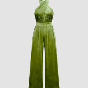 Green velvet jumpsuit